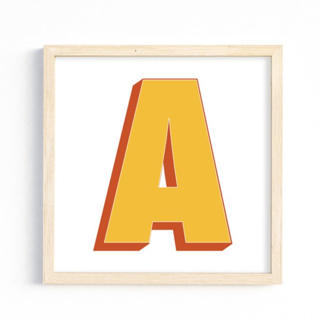 Affiche de lettre artistique, monogramme A, initia (Créateur téléchargé)