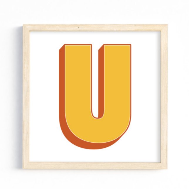 Affiche de lettre artistique, monogramme U, initia (Créateur téléchargé)