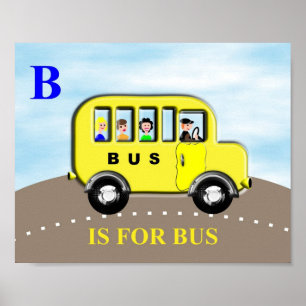 Affiche de lettre B d'alphabet de mignons enfants