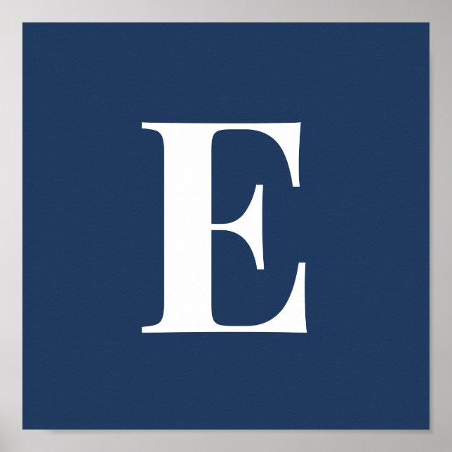 Affiche de lettre de monogramme de la marine | Ini (Devant)