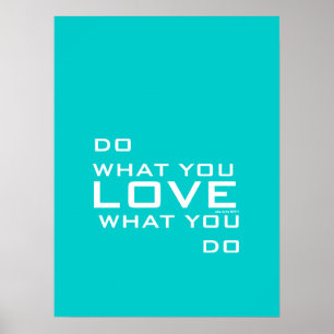 Affiche de lettre moderne Aqua Blue Fais ce que tu
