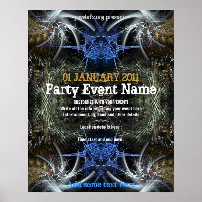Affiche de l'événement "Fractal Scifi"  Party (Devant)