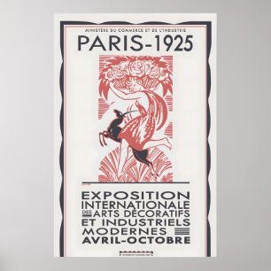 Affiche de l'exposition Art Déco de Paris 1925 enc