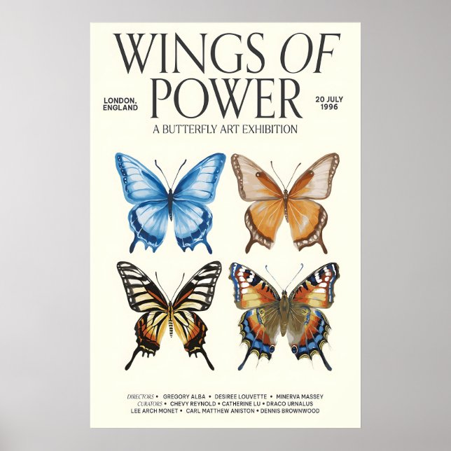 Affiche de l'exposition d'art papillon 'Wings of P (Devant)