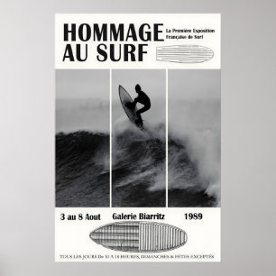 Affiche de l'exposition de surf de Biarritz 1989 S