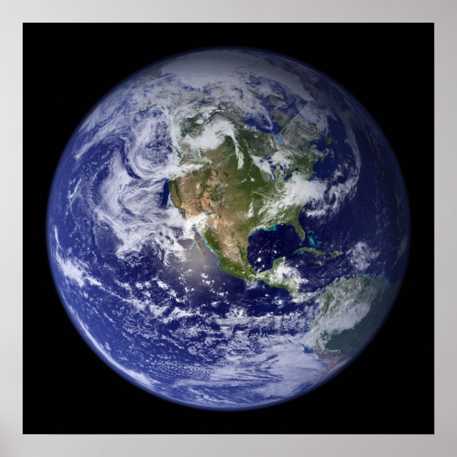 Affiche de l'hémisphère occidental de la Terre (Devant)
