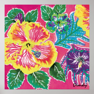 Affiche de l'Hibiscus Magenta