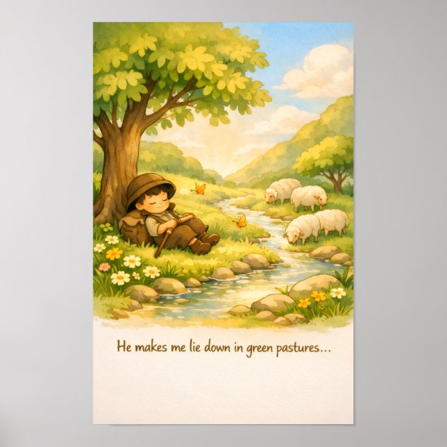 Affiche de l'histoire du Psaume 23 | Art mural de  (Devant)
