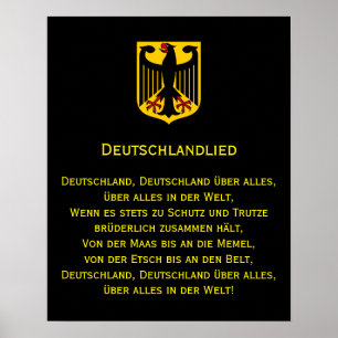 Affiche de l'hymne national allemand Deutschlandli