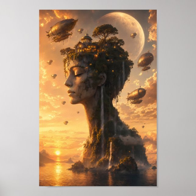 Affiche de l'île céleste Steampunk Dreambound (Devant)