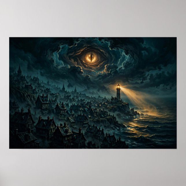 Affiche de l'Île du Témoin — Art mural d'horreur c (Devant)
