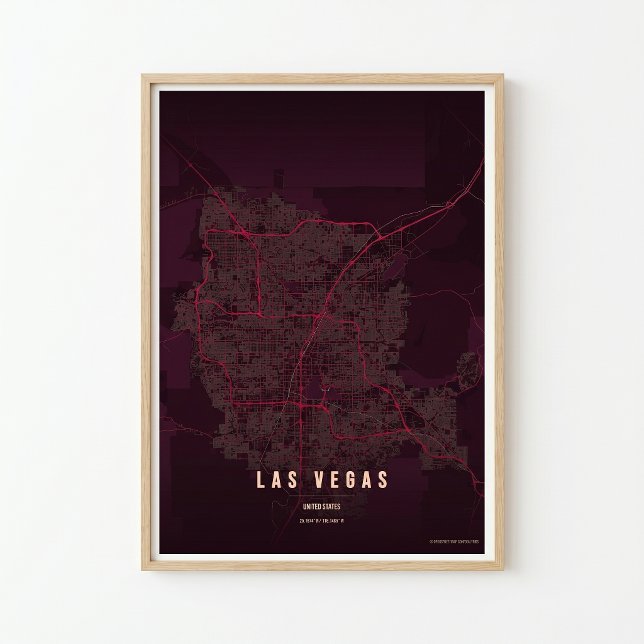 Affiche de l'impression de Ruby Las Vegas Carte du (Créateur téléchargé)