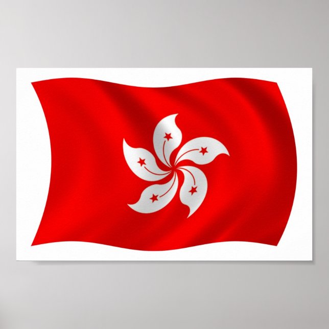 Affiche de l'impression du drapeau de Hong Kong (Devant)