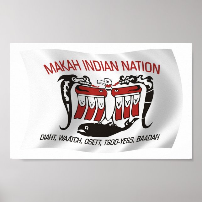 Affiche de l'impression du drapeau de la tribu Mak (Devant)