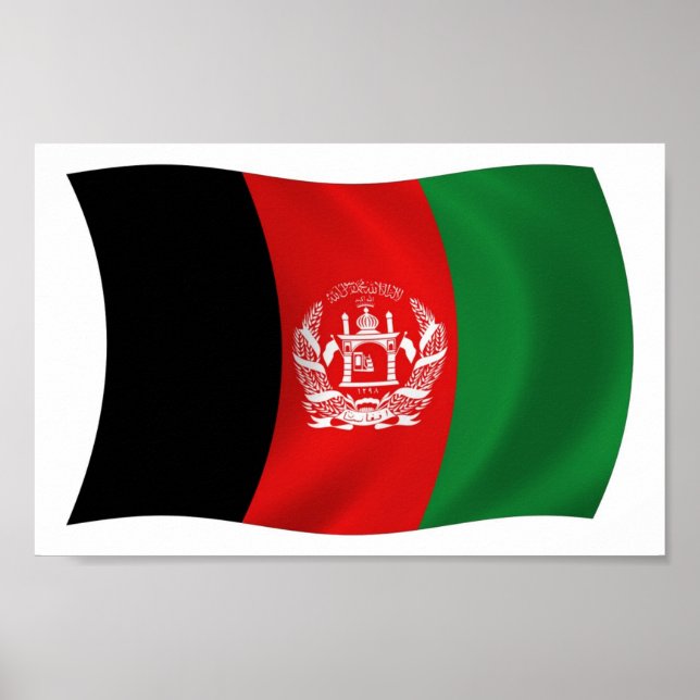 Affiche de l'impression du drapeau de l'Afghanista (Devant)