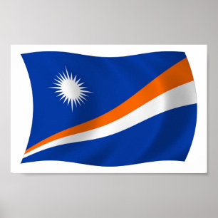 Affiche de l'impression du drapeau des Îles Marsha