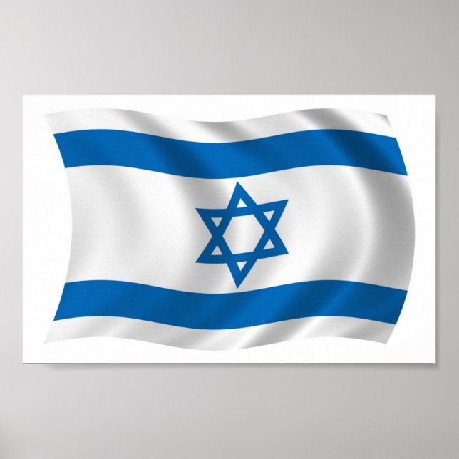 Affiche de l'impression du drapeau d'Israël (Devant)