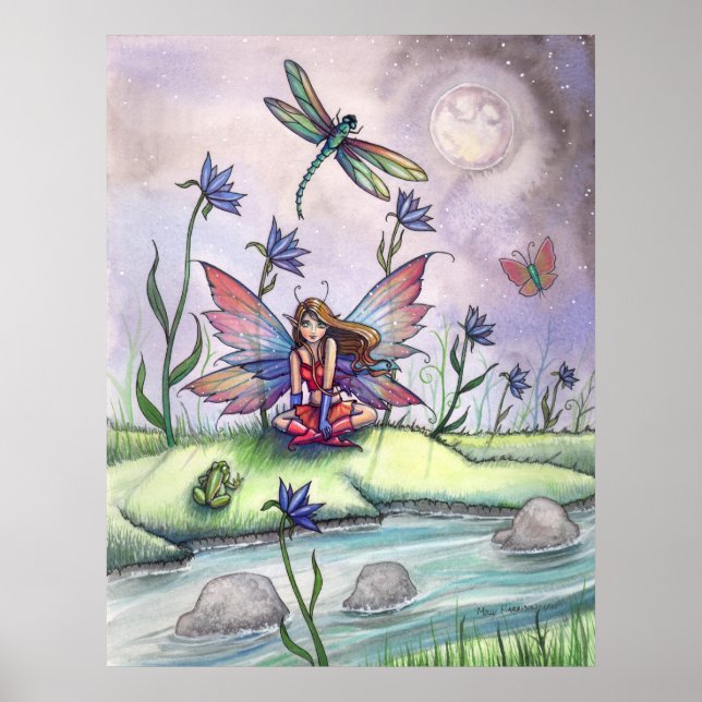Affiche de l'imprimé de la libellule fée grenouill (Devant)