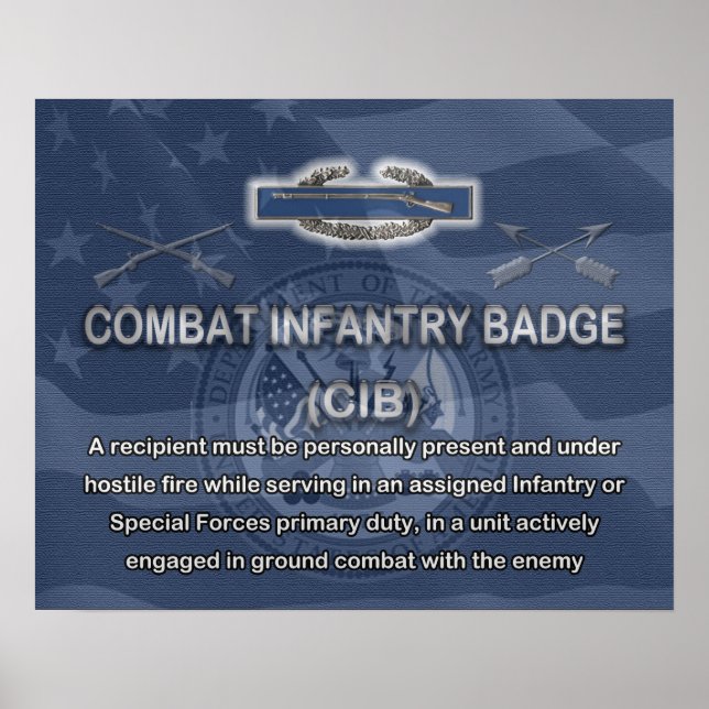 Affiche de l'Insigne d'Infanterie de Combat (CIB) (Devant)