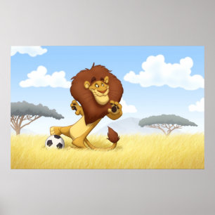 Affiche de lion du football