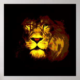 Affiche de lion imprimée