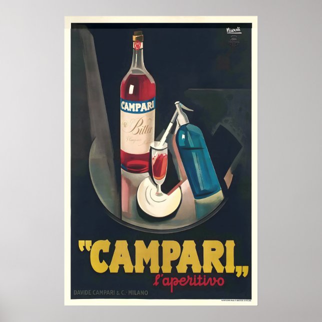 Affiche de liqueur Campari vintage nourriture et b (Devant)