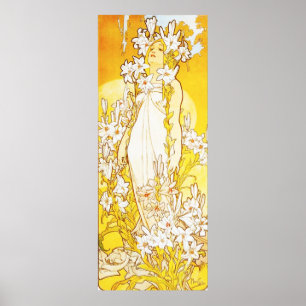 Affiche de lis d'Alphonse Mucha