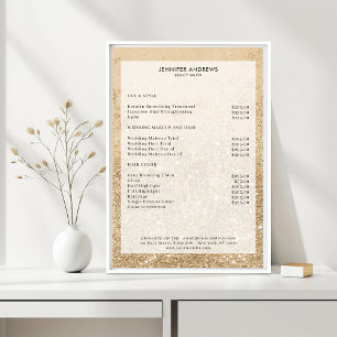 Affiche de liste de prix de salon de paillettes do