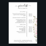 Affiche de liste de prix florale moderne<br><div class="desc">Affiche de liste de prix moderne et florale. Modifiez votre produit en quelques minutes en ajoutant vos données. Vous pouvez changer la police/couleur/position grâce à la « personnalisation avancée ».</div>
