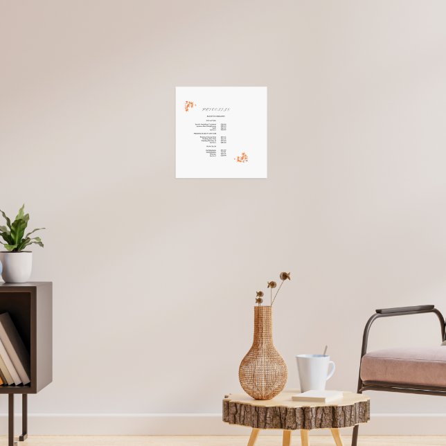 Affiche de liste de prix moderne (Salon 3)