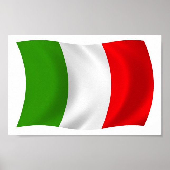 Affiche de l'Italie avec drapeau à imprimer (Devant)