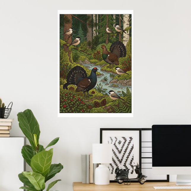 Affiche de livre d'histoires d'animaux de la forêt (Bureau à domicile)