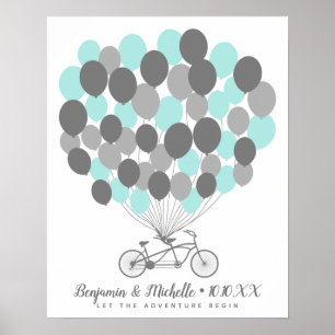 Affiche de livre d'or Bike & Balloons - 50 emplace