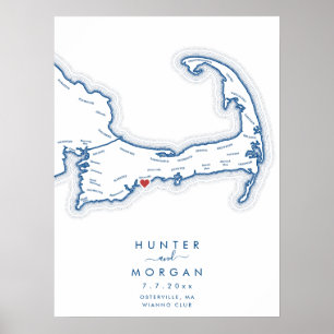 Affiche de livre d'or bleu marine pour mariage au