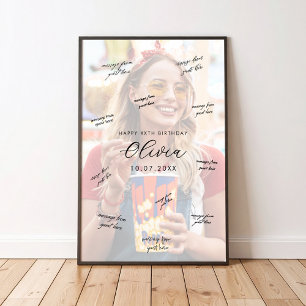 Affiche de livre d'or d'anniversaire avec photo