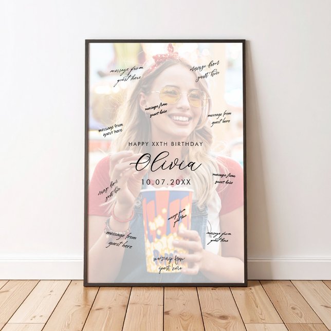 Affiche de livre d'or d'anniversaire avec photo (Créateur téléchargé)