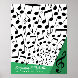 Affiche de livre d'or Notes de musique - 50 espace