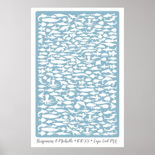 Affiche de livre d'or océanique - 250 espaces (Devant)