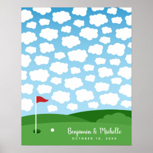 Affiche de livre d'or pour golf - 50 signatures