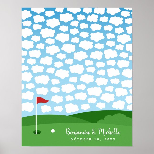 Affiche de livre d'or pour golfeur - 100 signature (Devant)