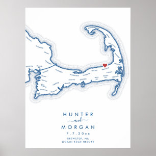 Affiche de livre d'or pour mariage au Ocean Edge R