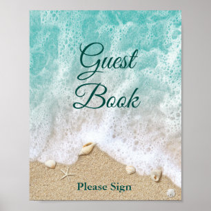 Affiche de livre d'or Vagues de Plage