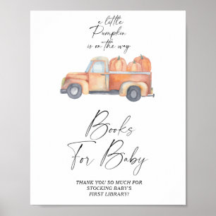 Affiche de livres de bébé camion citrouille automn