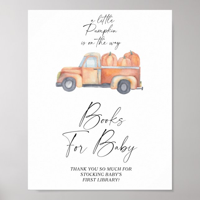 Affiche de livres de bébé camion citrouille automn (Devant)
