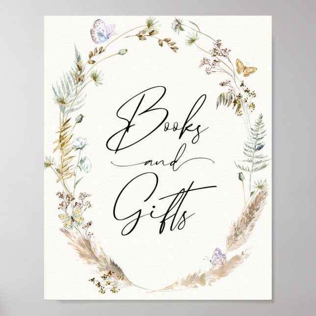 Affiche de livres et cadeaux papillons Boho (Devant)