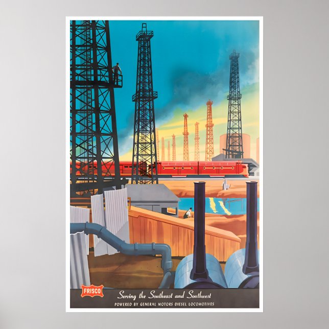 Affiche de locomotive d'art de train Chemin de fer (Devant)