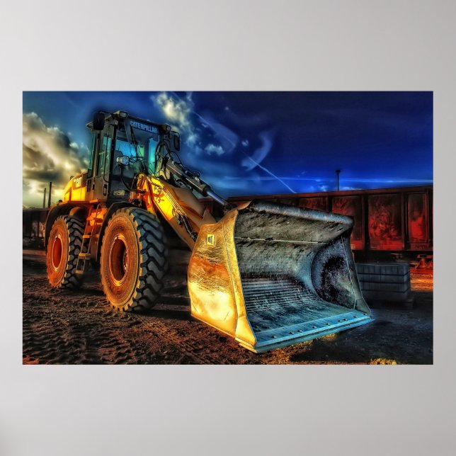 affiche de l'oeillet pour bulldozer de constructio (Devant)