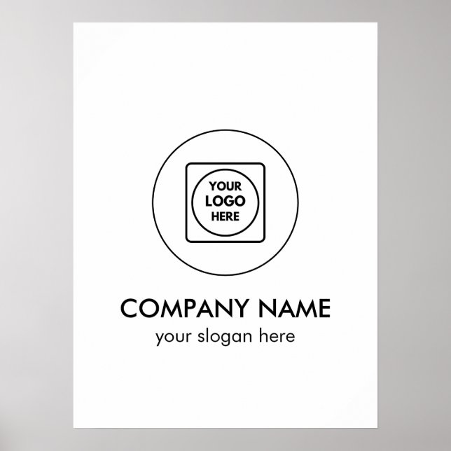 Affiche de logo d'entreprise personnalisé Simple i (Devant)