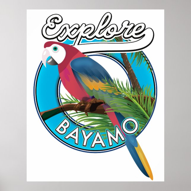 Affiche de logo rétro Explorer Hawaï (Devant)