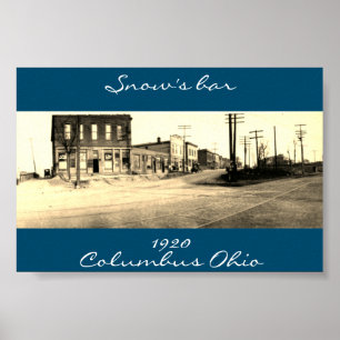Affiche de l'Ohio du bar à neige Columbus